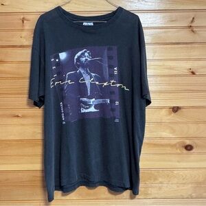 Vintage 1992 Eric Clapton JVC Presents Black Graphic T-Shirt XL (46/48)